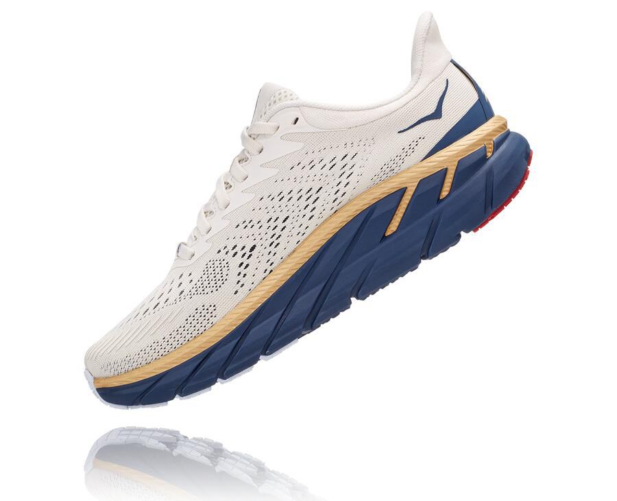 Zapatillas Running Hoka One One Mujer - Clifton 7 - Blancas/Azules - ANB567019